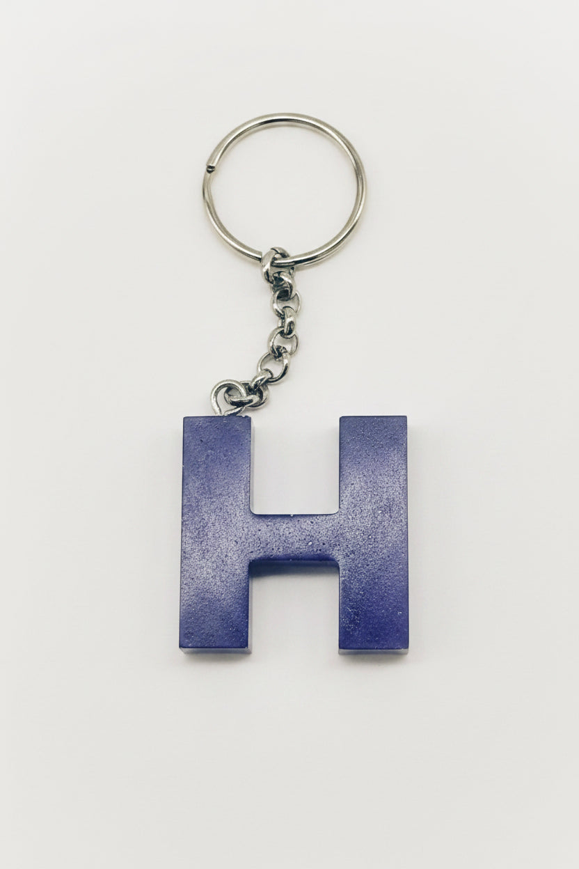 Blue H Keychain
