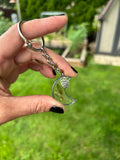 Crescent Moon Botanical Keychain