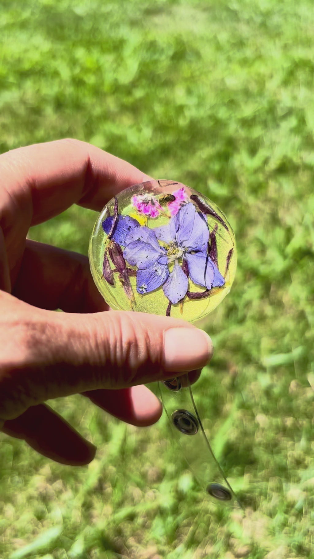Blue Meadow Bloom Badge Reel
