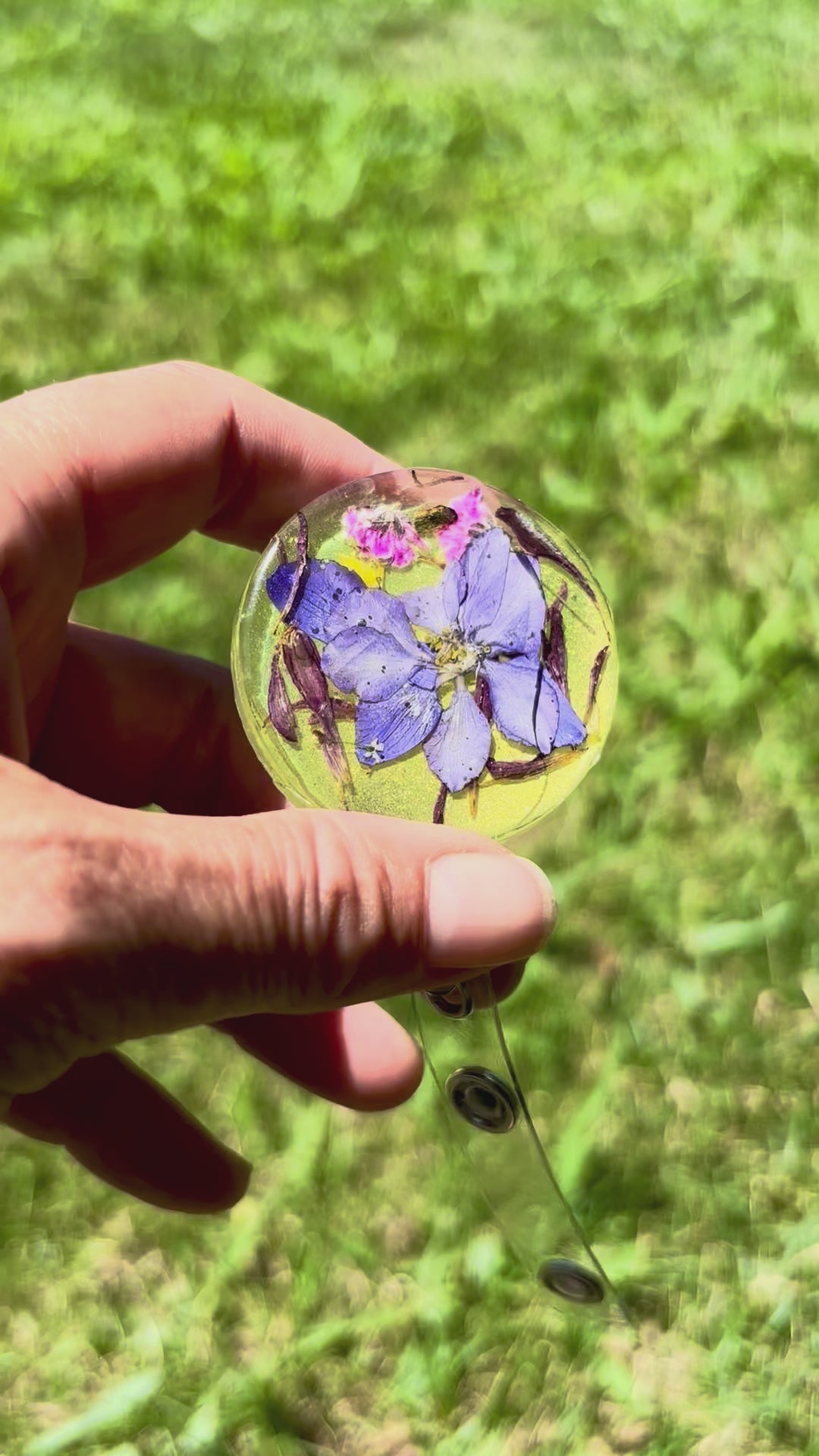 Blue Meadow Bloom Badge Reel